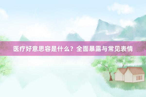 医疗好意思容是什么?全面暴露与常见表情